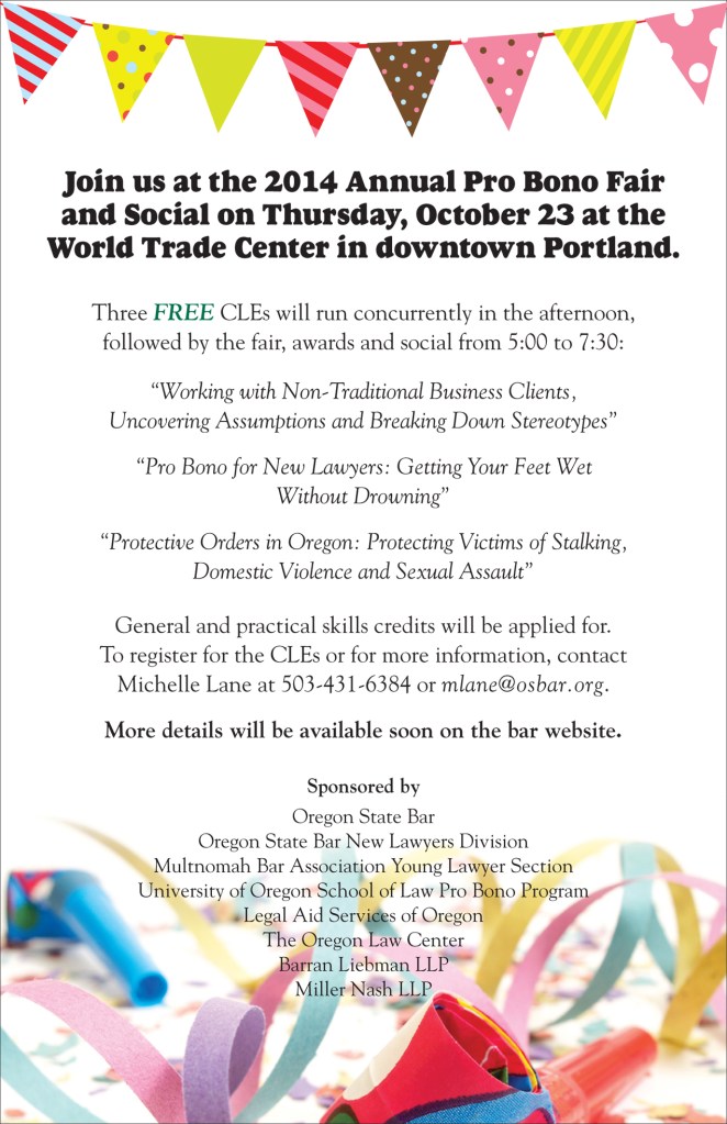 Pro Bono Flyer 2014